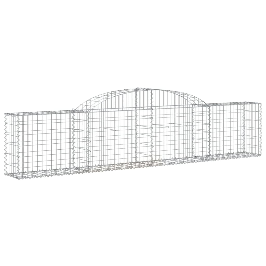 vidaXL Arched Gabion Baskets 10 pcs 300x30x60/80 cm Galvanised Iron
