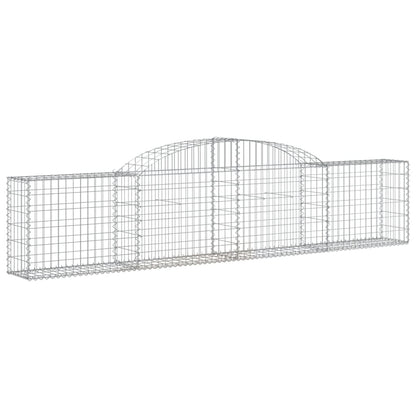 vidaXL Arched Gabion Baskets 10 pcs 300x30x60/80 cm Galvanised Iron