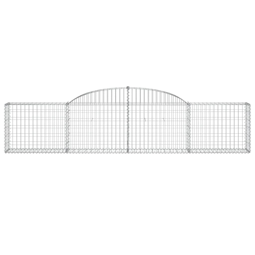 vidaXL Arched Gabion Baskets 25 pcs 300x30x60/80 cm Galvanised Iron