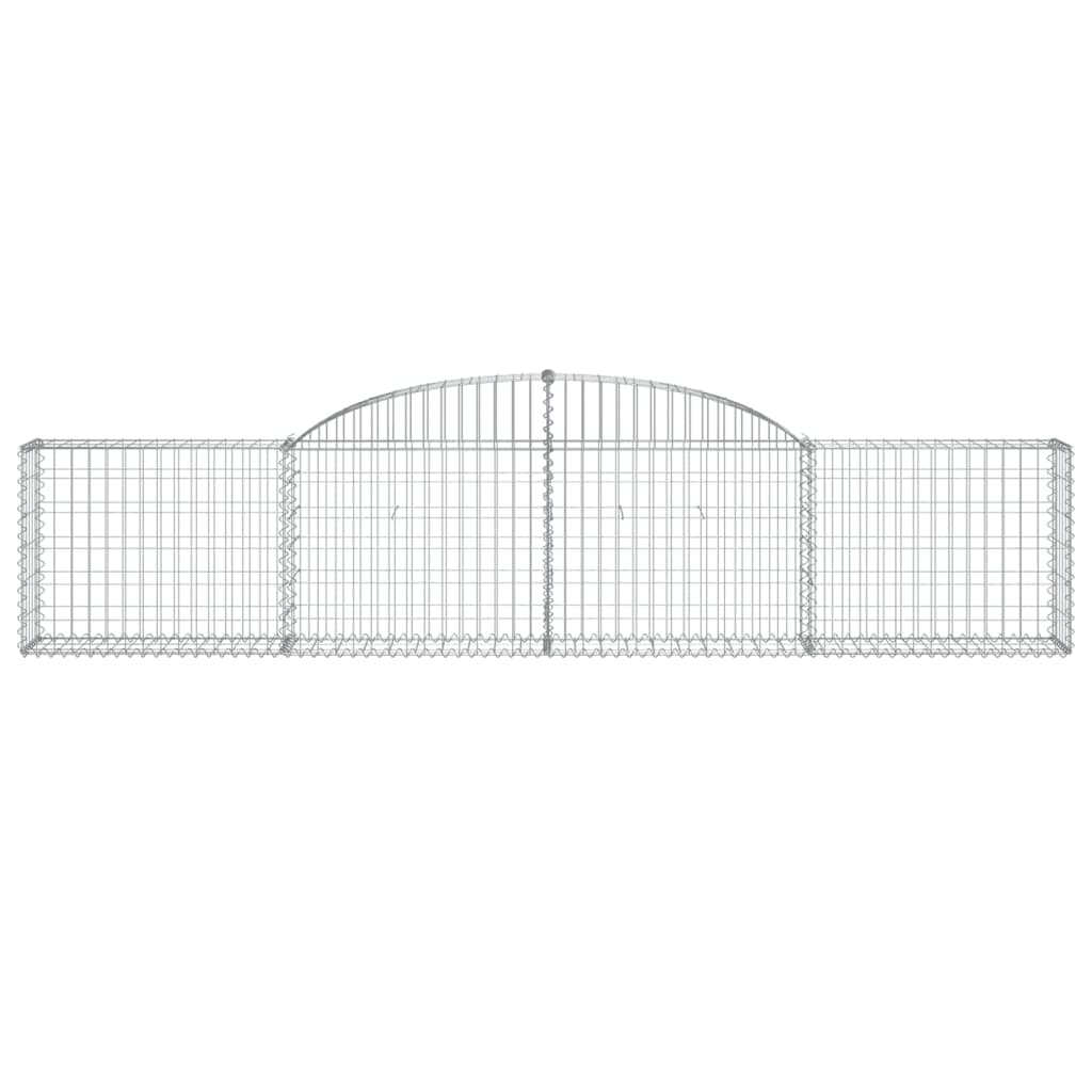 vidaXL Arched Gabion Baskets 30 pcs 300x30x60/80 cm Galvanised Iron