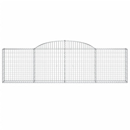 vidaXL Arched Gabion Baskets 4 pcs 300x30x80/100 cm Galvanised Iron