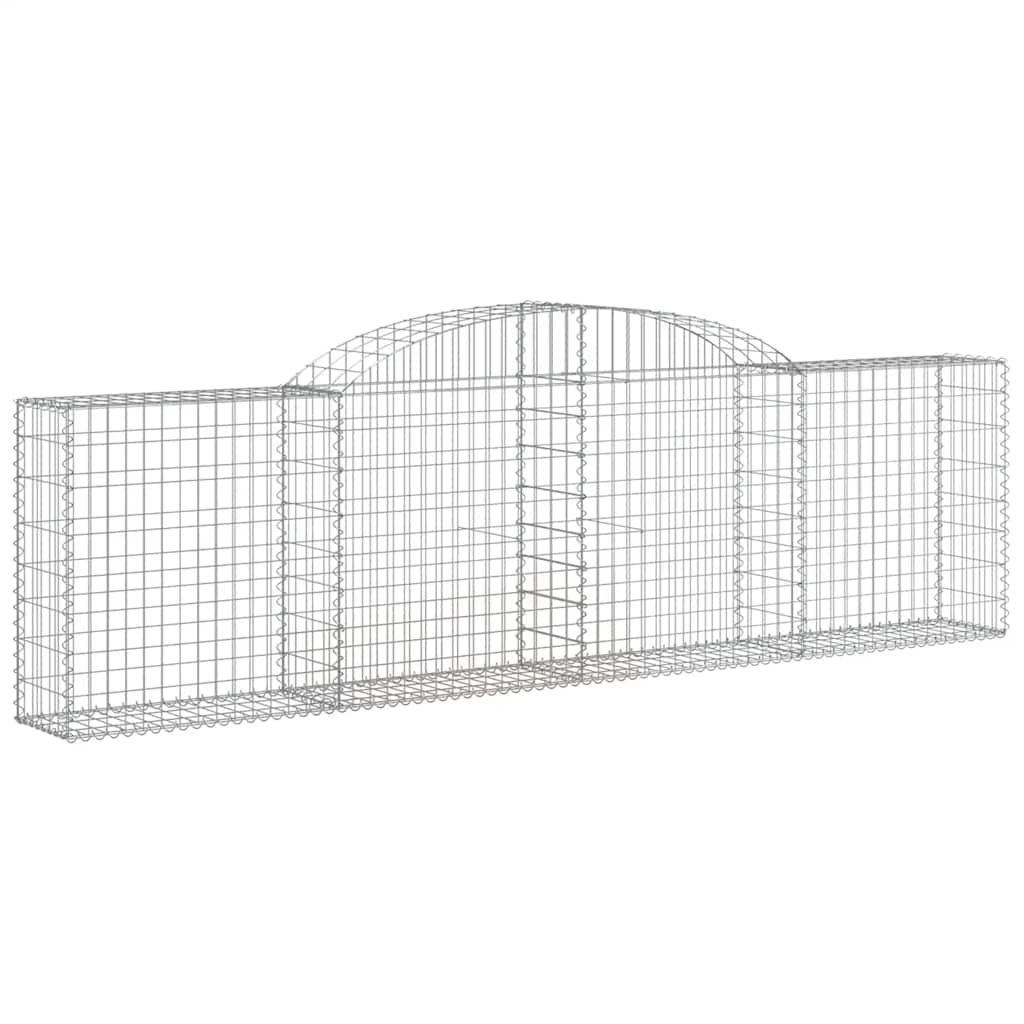 vidaXL Arched Gabion Baskets 5 pcs 300x30x80/100 cm Galvanised Iron