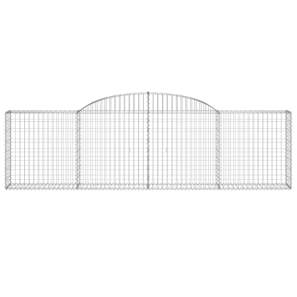vidaXL Arched Gabion Baskets 5 pcs 300x30x80/100 cm Galvanised Iron