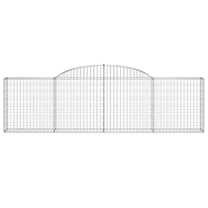 vidaXL Arched Gabion Baskets 5 pcs 300x30x80/100 cm Galvanised Iron