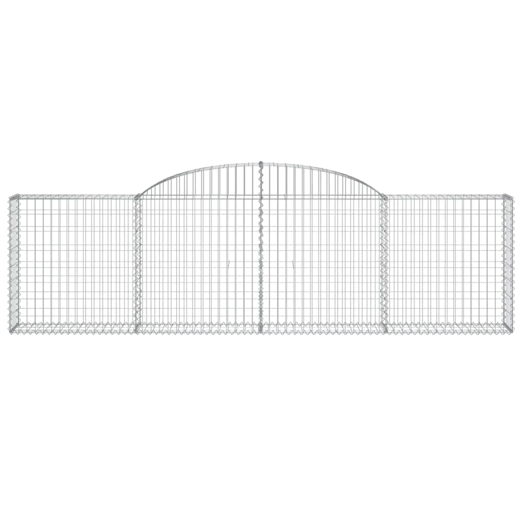 vidaXL Arched Gabion Baskets 6 pcs 300x30x80/100 cm Galvanised Iron