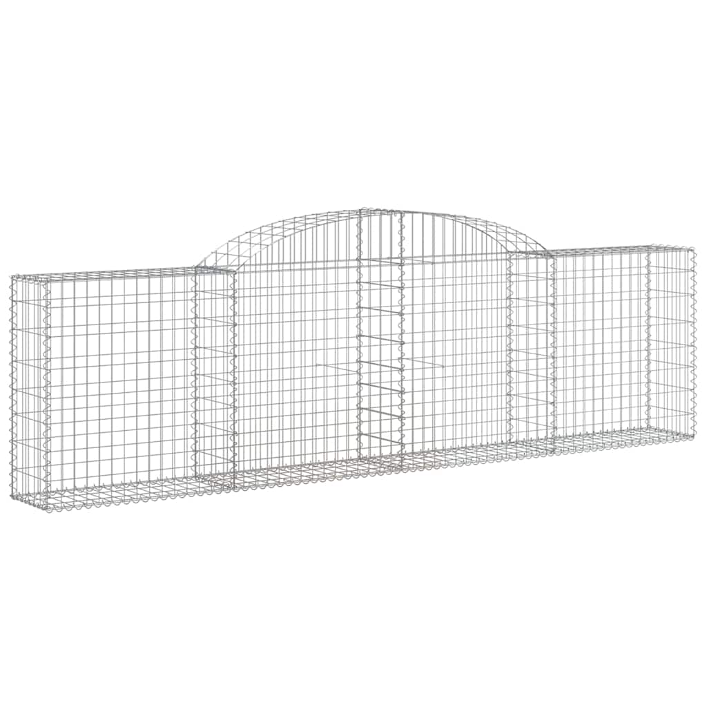 vidaXL Arched Gabion Baskets 7 pcs 300x30x80/100 cm Galvanised Iron