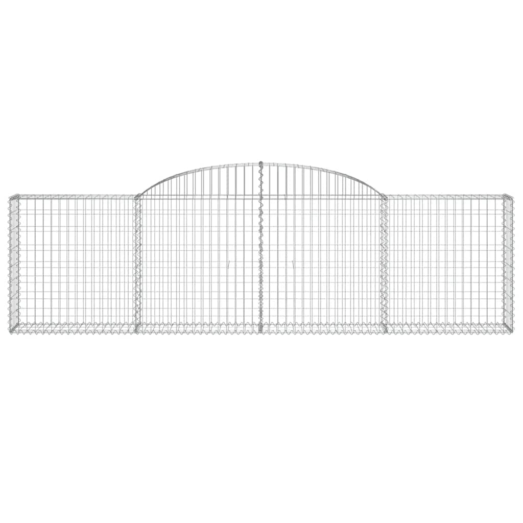 vidaXL Arched Gabion Baskets 7 pcs 300x30x80/100 cm Galvanised Iron