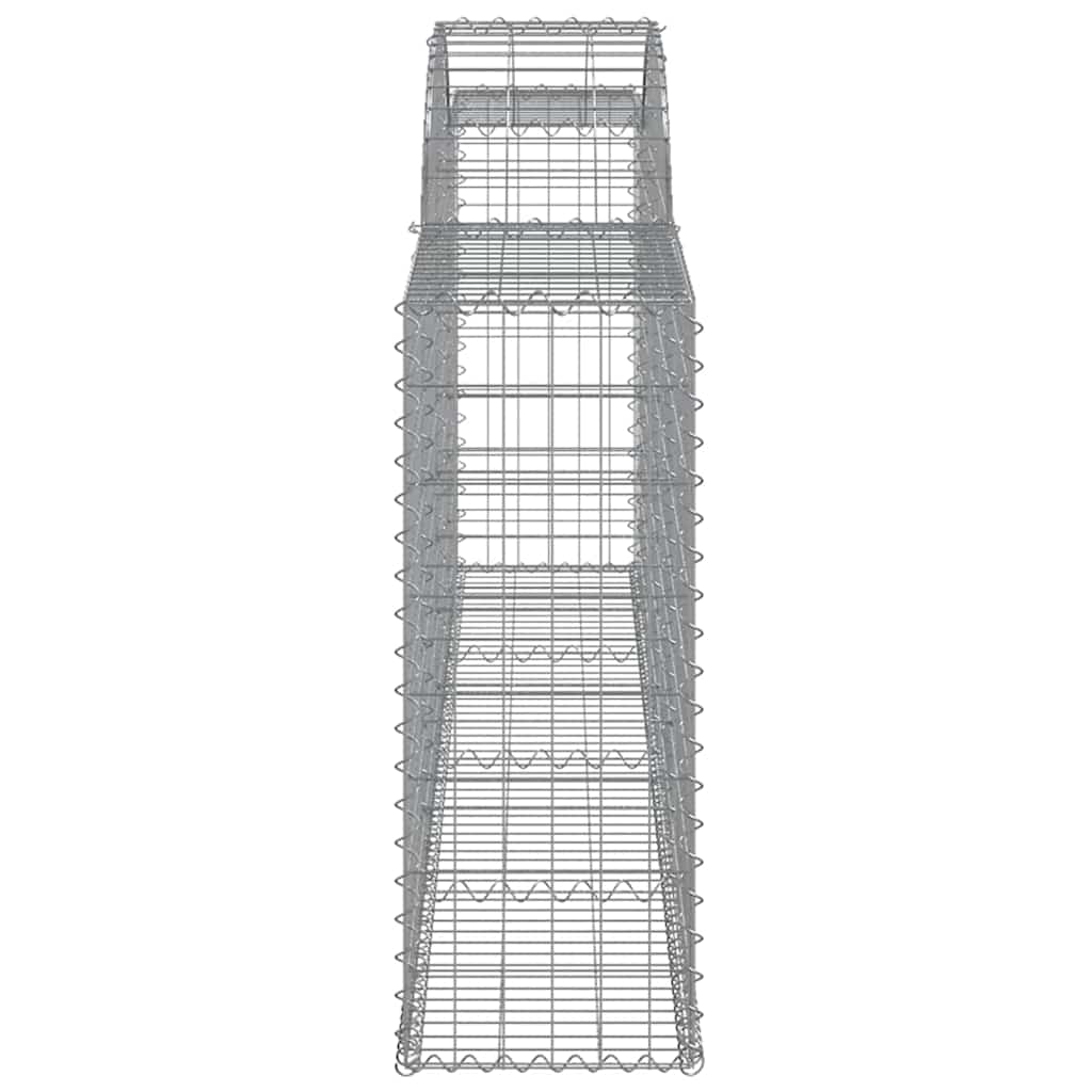 vidaXL Arched Gabion Baskets 7 pcs 300x30x80/100 cm Galvanised Iron