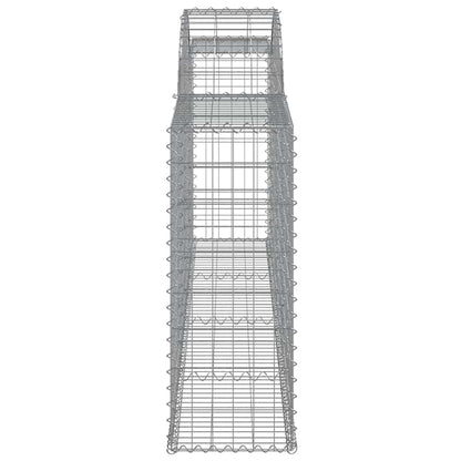 vidaXL Arched Gabion Baskets 7 pcs 300x30x80/100 cm Galvanised Iron