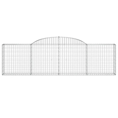 vidaXL Arched Gabion Baskets 12 pcs 300x30x80/100 cm Galvanised Iron