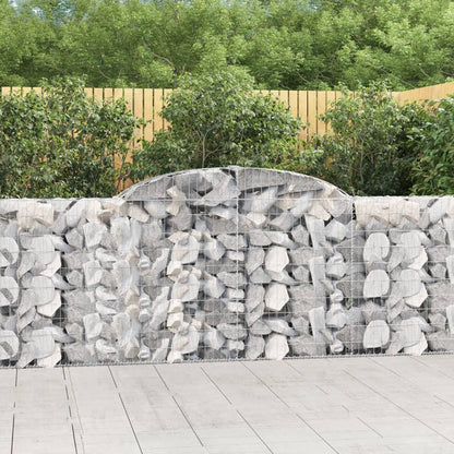 vidaXL Arched Gabion Baskets 7 pcs 300x30x100/120 cm Galvanised Iron