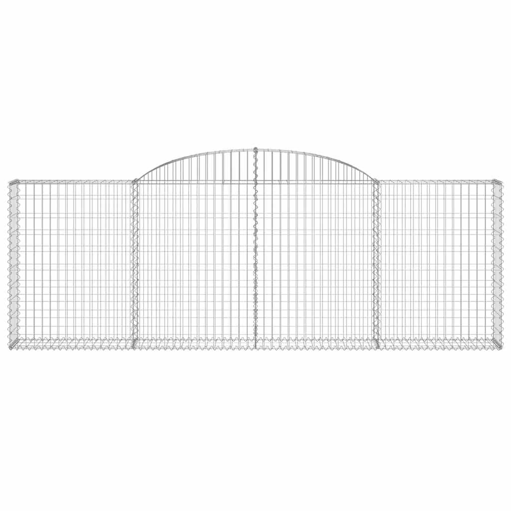 vidaXL Arched Gabion Baskets 8 pcs 300x30x100/120 cm Galvanised Iron