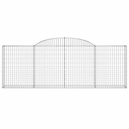 vidaXL Arched Gabion Baskets 8 pcs 300x30x100/120 cm Galvanised Iron