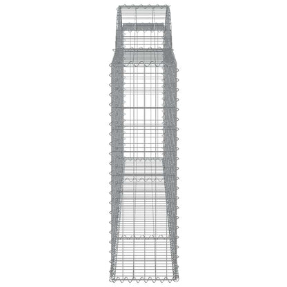 vidaXL Arched Gabion Baskets 8 pcs 300x30x100/120 cm Galvanised Iron