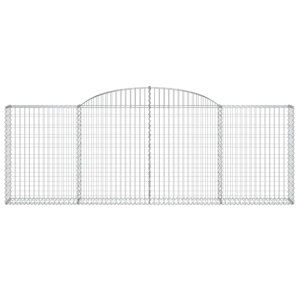 vidaXL Arched Gabion Baskets 12 pcs 300x30x100/120 cm Galvanised Iron