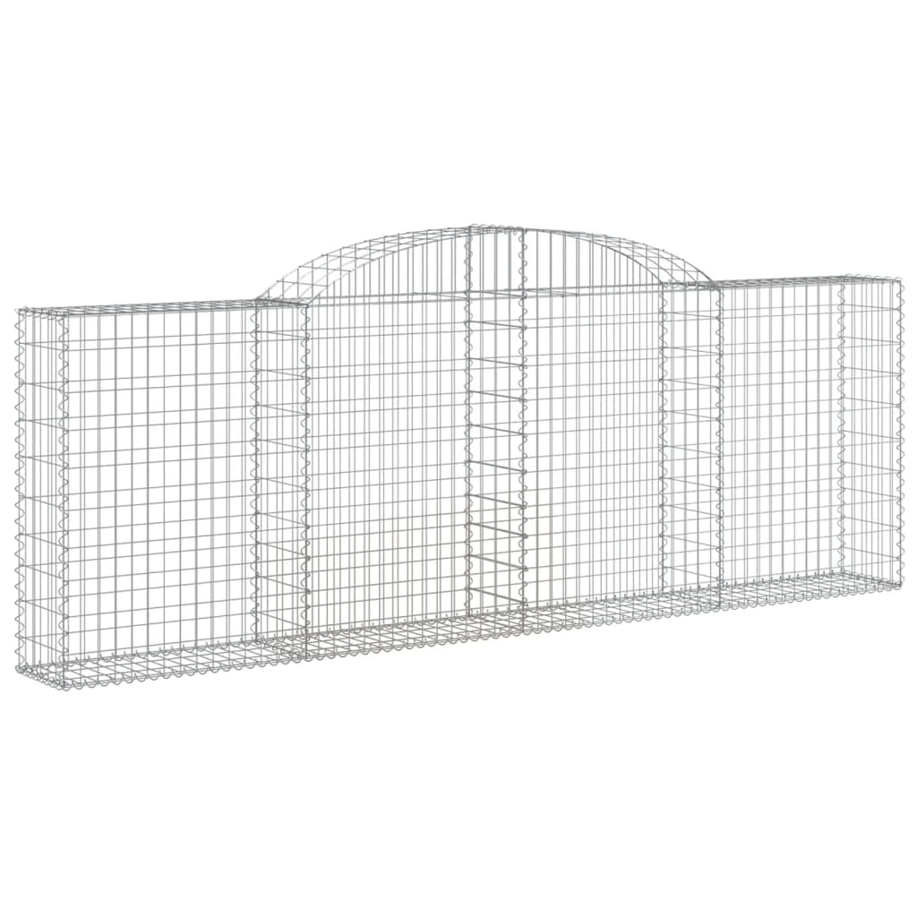 vidaXL Arched Gabion Baskets 17 pcs 300x30x100/120 cm Galvanised Iron