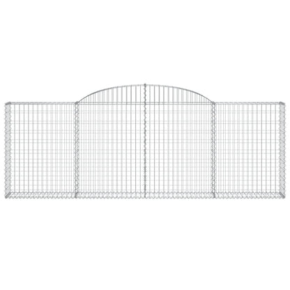 vidaXL Arched Gabion Baskets 17 pcs 300x30x100/120 cm Galvanised Iron