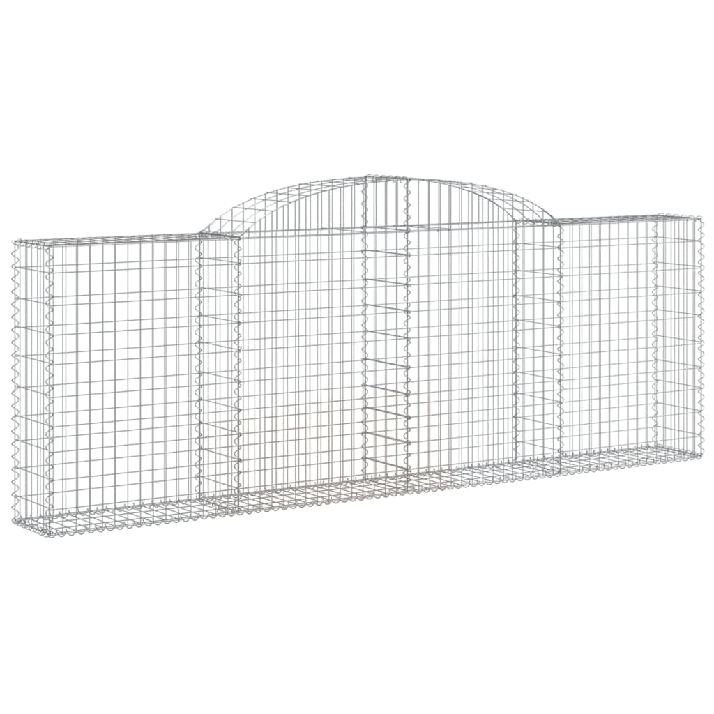 vidaXL Arched Gabion Baskets 25 pcs 300x30x100/120 cm Galvanised Iron