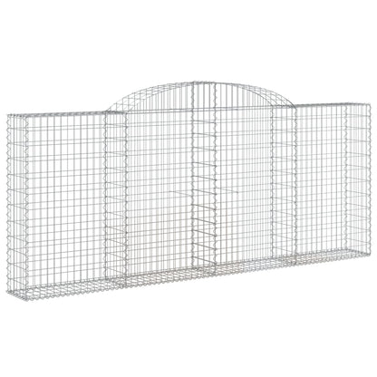vidaXL Arched Gabion Baskets 2 pcs 300x30x120/140 cm Galvanised Iron