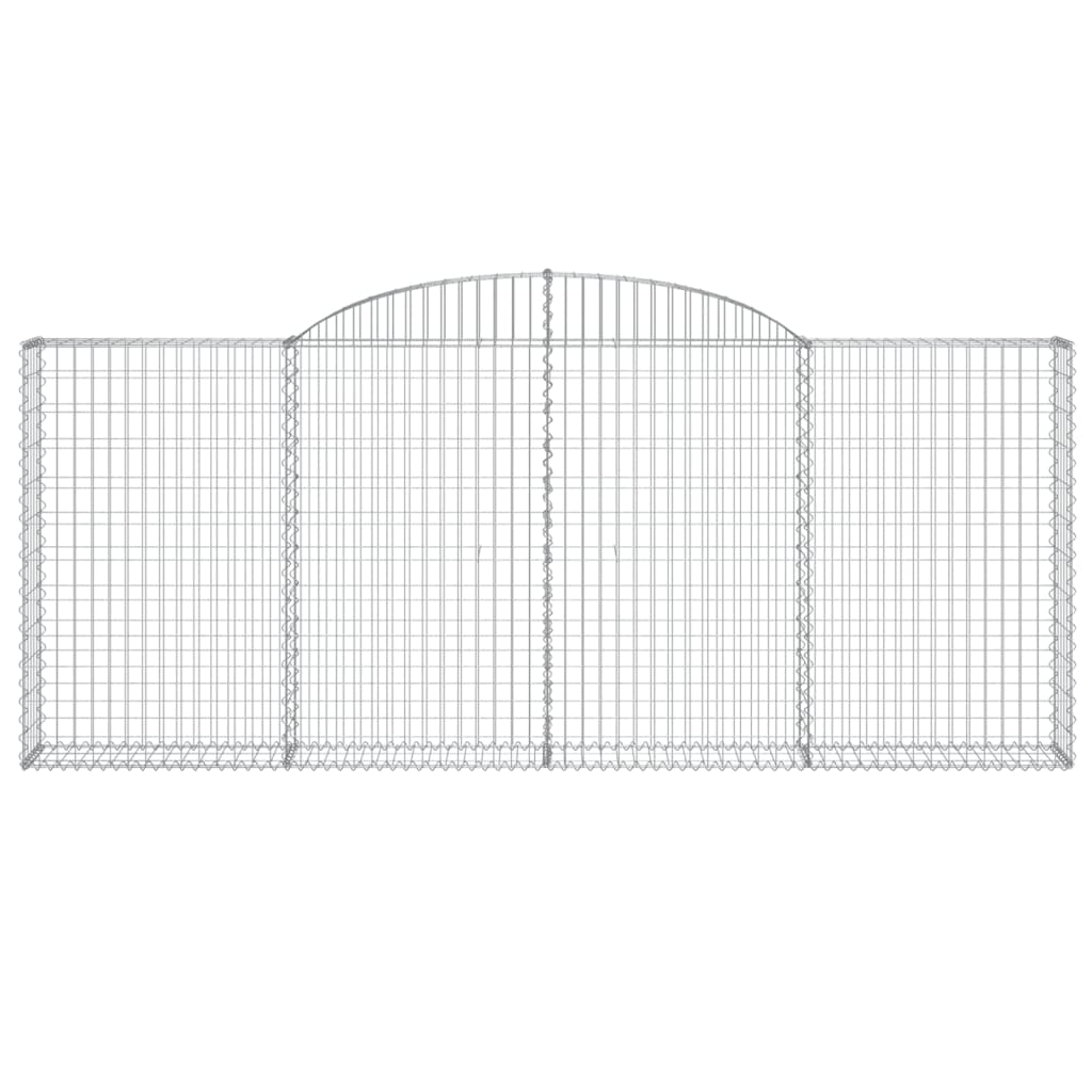vidaXL Arched Gabion Baskets 9 pcs 300x30x120/140 cm Galvanised Iron