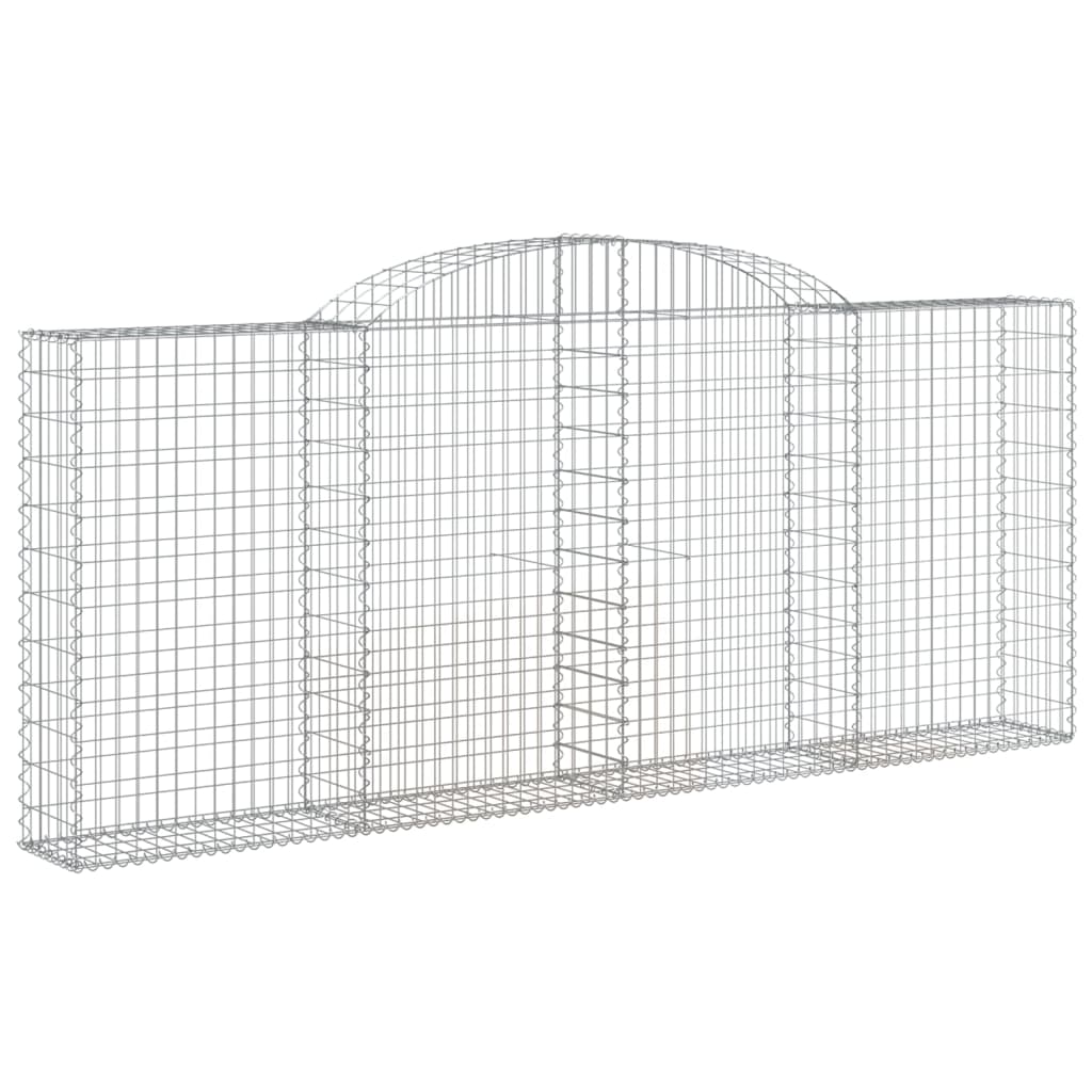 vidaXL Arched Gabion Baskets 10 pcs 300x30x120/140 cm Galvanised Iron