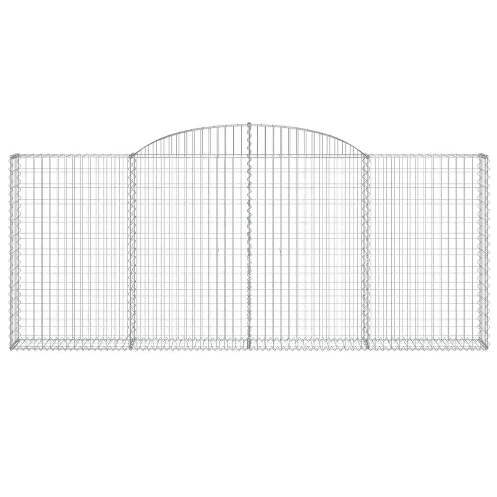 vidaXL Arched Gabion Baskets 10 pcs 300x30x120/140 cm Galvanised Iron