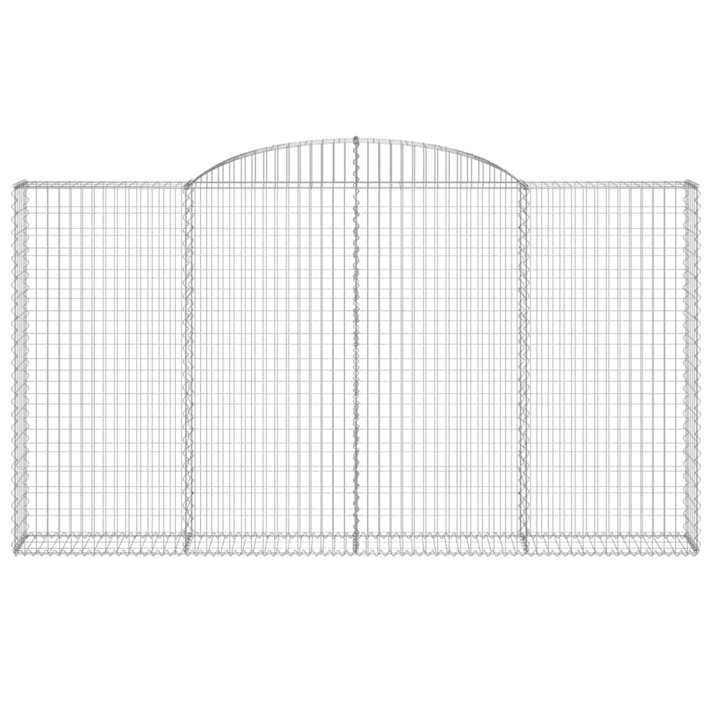 vidaXL Arched Gabion Baskets 3 pcs 300x30x160/180 cm Galvanised Iron