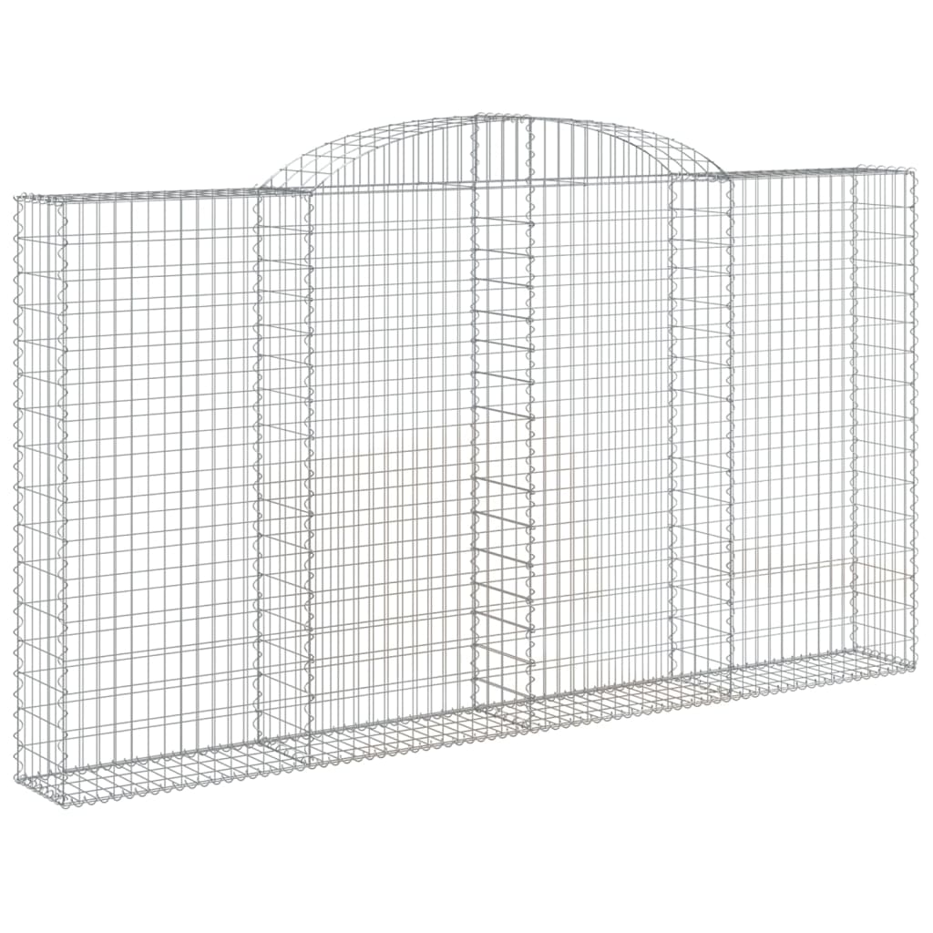 vidaXL Arched Gabion Baskets 4 pcs 300x30x160/180 cm Galvanised Iron