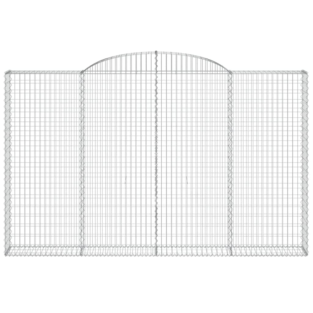 vidaXL Arched Gabion Baskets 2 pcs 300x30x180/200 cm Galvanised Iron