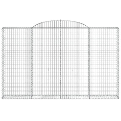vidaXL Arched Gabion Baskets 2 pcs 300x30x180/200 cm Galvanised Iron