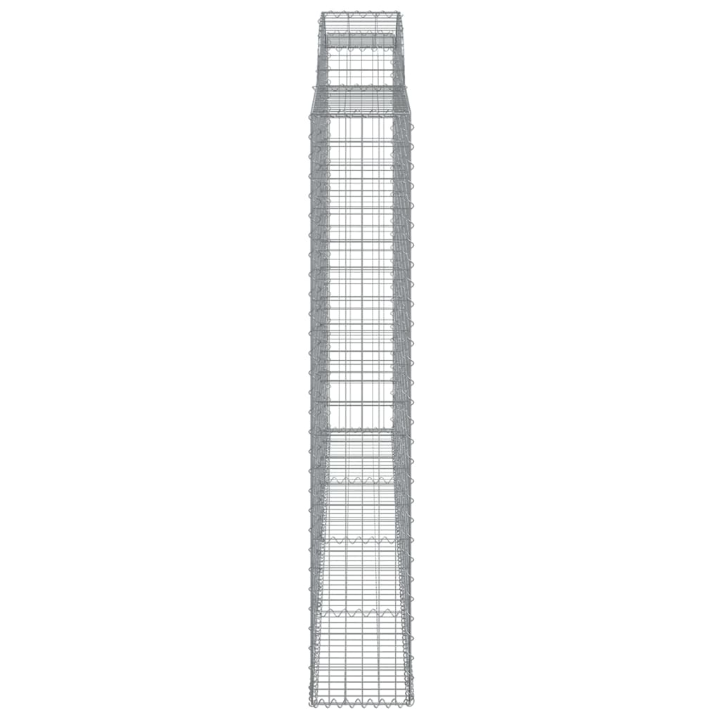 vidaXL Arched Gabion Baskets 2 pcs 300x30x180/200 cm Galvanised Iron