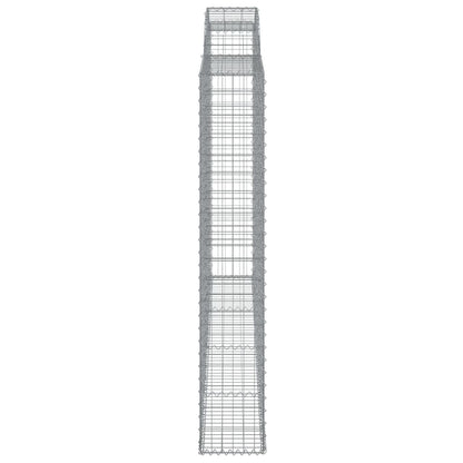 vidaXL Arched Gabion Baskets 2 pcs 300x30x180/200 cm Galvanised Iron