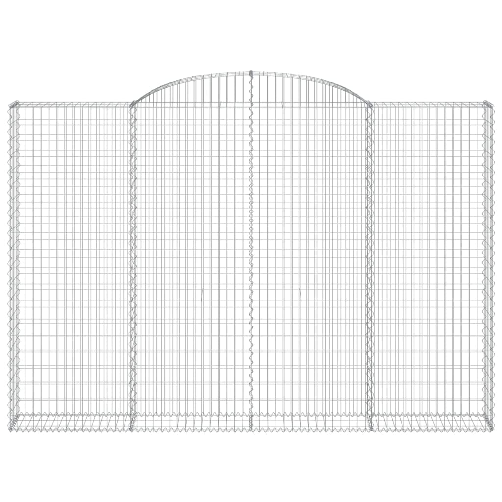 vidaXL Arched Gabion Baskets 4 pcs 300x30x200/220 cm Galvanised Iron