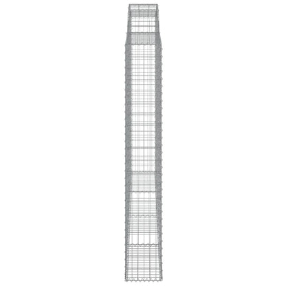 vidaXL Arched Gabion Baskets 4 pcs 300x30x200/220 cm Galvanised Iron