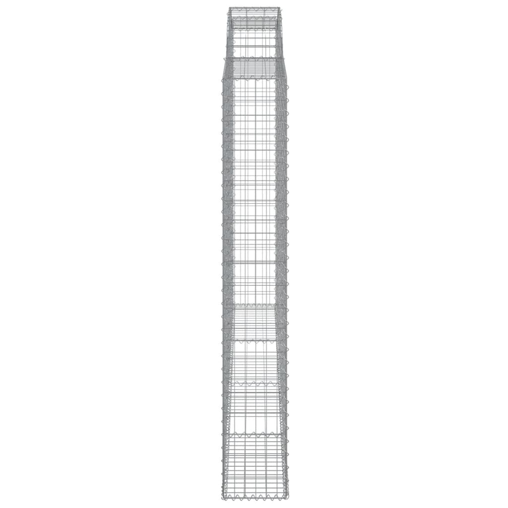 vidaXL Arched Gabion Baskets 5 pcs 300x30x200/220 cm Galvanised Iron