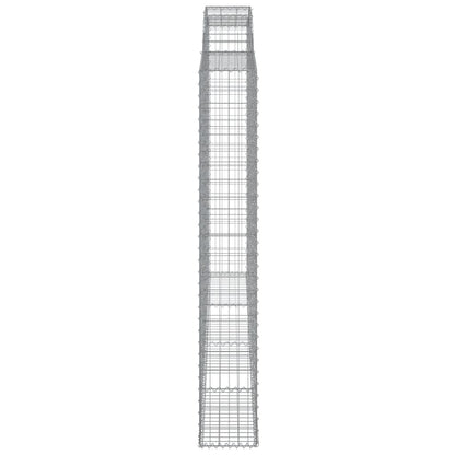 vidaXL Arched Gabion Baskets 5 pcs 300x30x200/220 cm Galvanised Iron