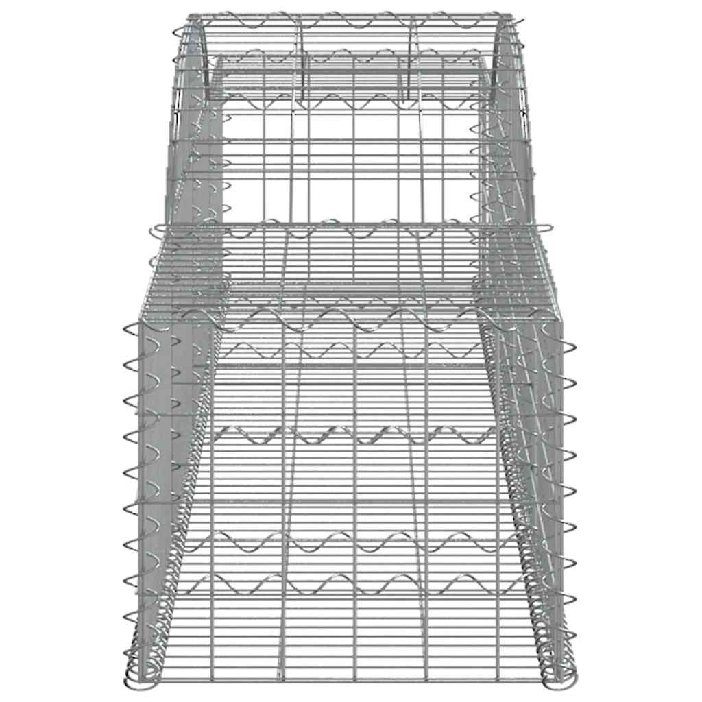 vidaXL Arched Gabion Baskets 2 pcs 300x50x40/60 cm Galvanised Iron