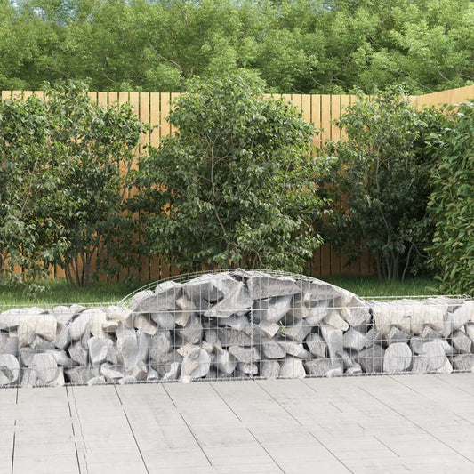 vidaXL Arched Gabion Baskets 3 pcs 300x50x40/60 cm Galvanised Iron