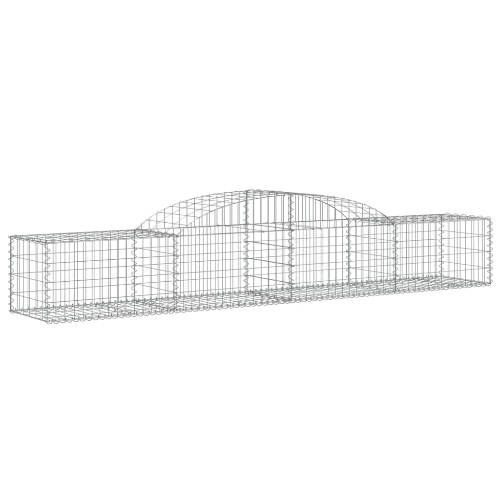 vidaXL Arched Gabion Baskets 4 pcs 300x50x40/60 cm Galvanised Iron