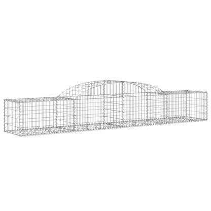 vidaXL Arched Gabion Baskets 4 pcs 300x50x40/60 cm Galvanised Iron