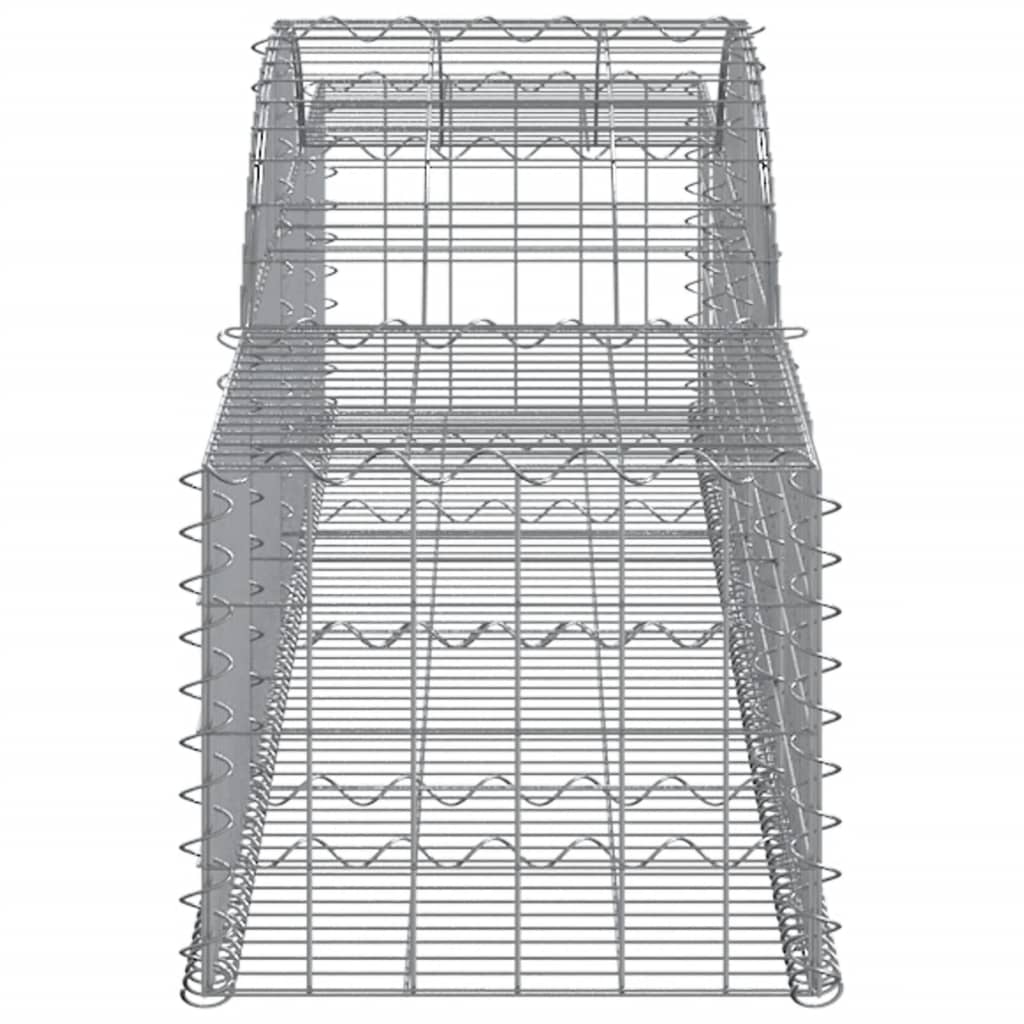 vidaXL Arched Gabion Baskets 4 pcs 300x50x40/60 cm Galvanised Iron