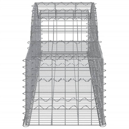 vidaXL Arched Gabion Baskets 4 pcs 300x50x40/60 cm Galvanised Iron
