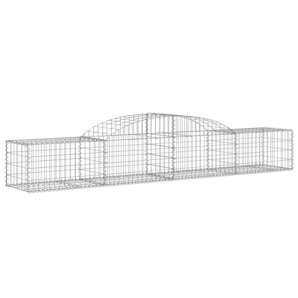 vidaXL Arched Gabion Baskets 8 pcs 300x50x40/60 cm Galvanised Iron