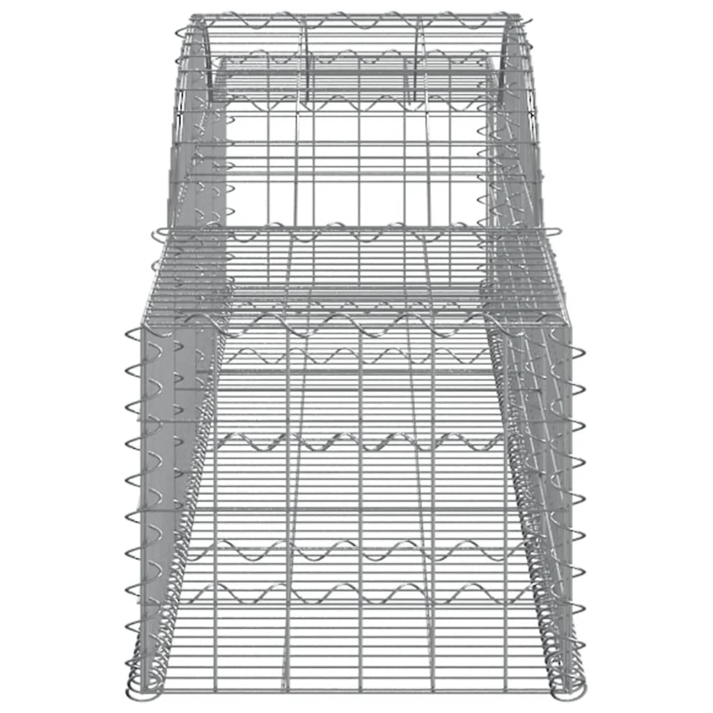 vidaXL Arched Gabion Baskets 8 pcs 300x50x40/60 cm Galvanised Iron