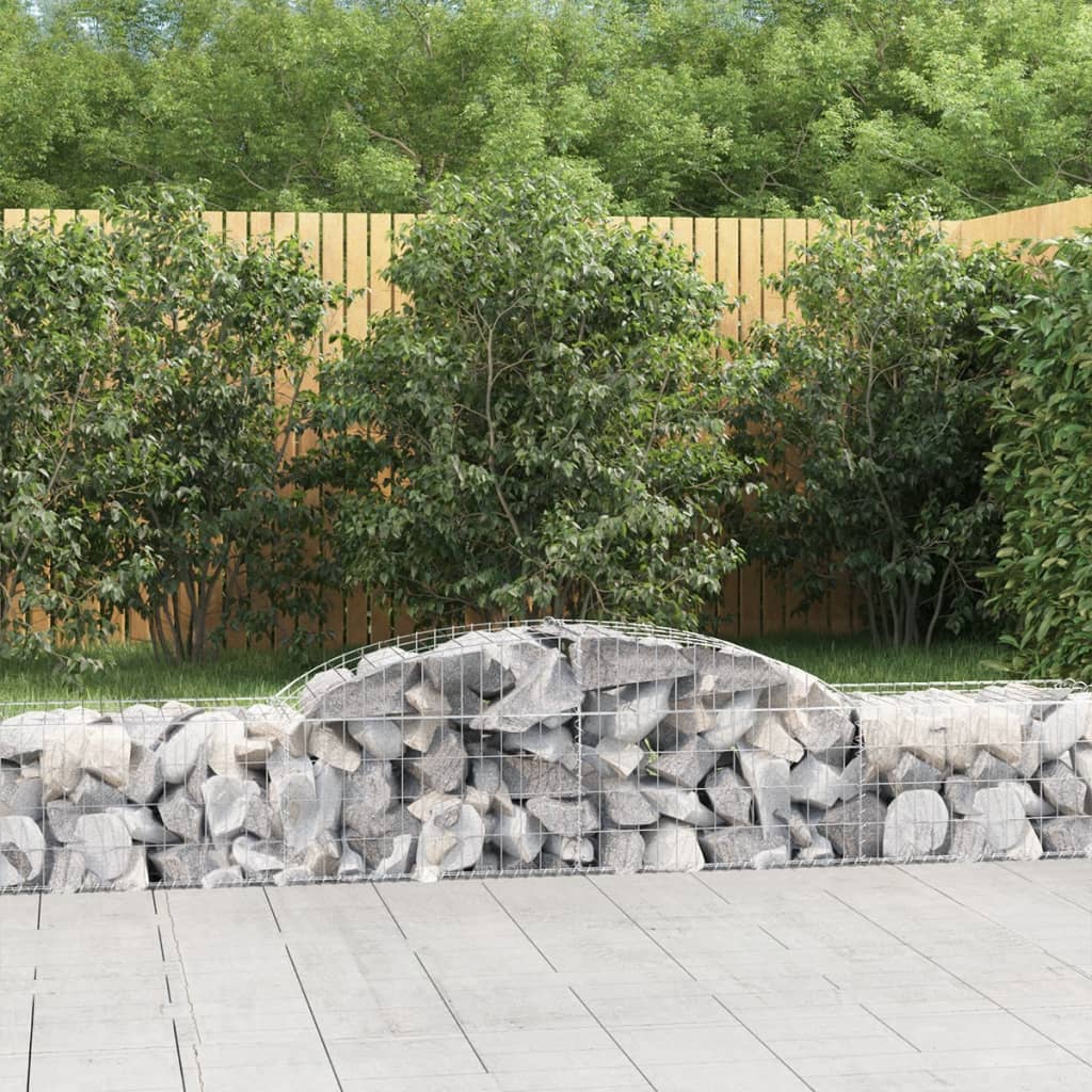 vidaXL Arched Gabion Baskets 10 pcs 300x50x40/60 cm Galvanised Iron