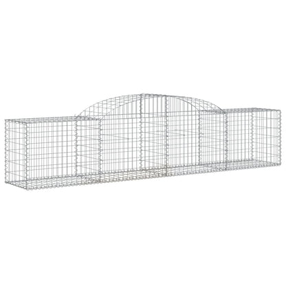 vidaXL Arched Gabion Baskets 4 pcs 300x50x60/80 cm Galvanised Iron