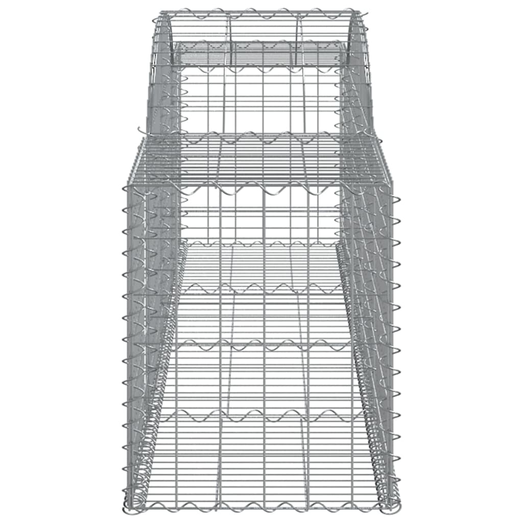 vidaXL Arched Gabion Baskets 4 pcs 300x50x60/80 cm Galvanised Iron