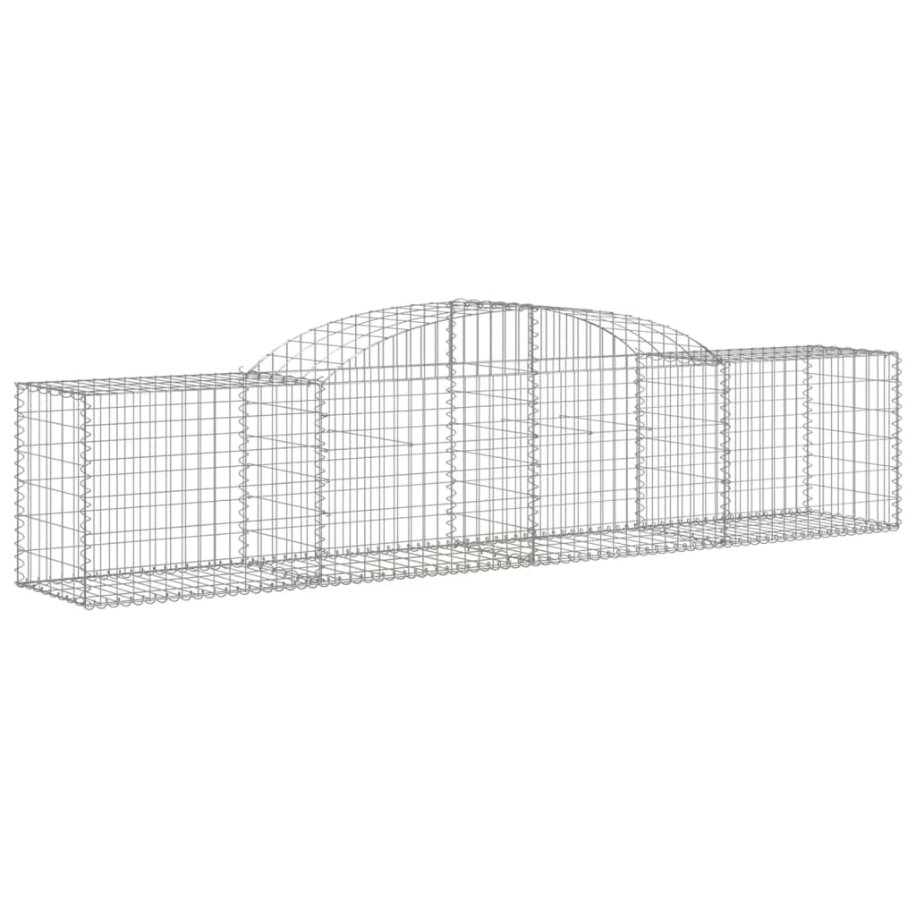 vidaXL Arched Gabion Baskets 10 pcs 300x50x60/80 cm Galvanised Iron