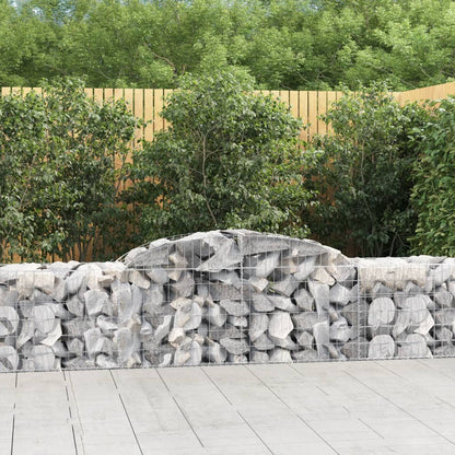 vidaXL Arched Gabion Baskets 10 pcs 300x50x60/80 cm Galvanised Iron