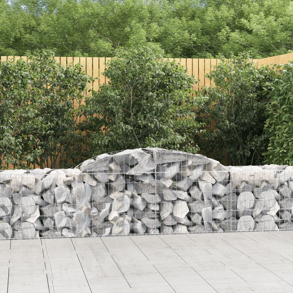 vidaXL Arched Gabion Baskets 12 pcs 300x50x60/80 cm Galvanised Iron